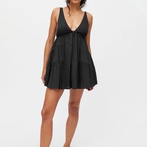 UO Urban Outfitters Claudette Plunging Frock Dress